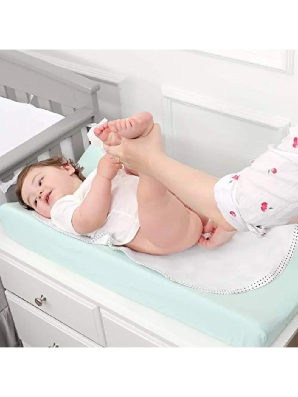 Waterproof Cloth Diaper Changing Pad Liners - 6 Pack, 100% Cotton, Reusable